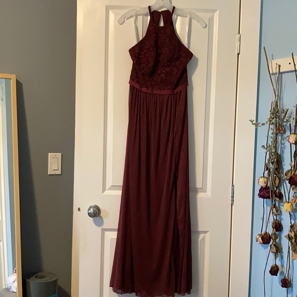 High Neck Dress in Wine